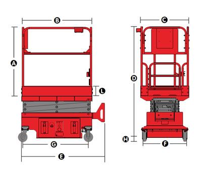 الأبعاد عند الطي/التخزين