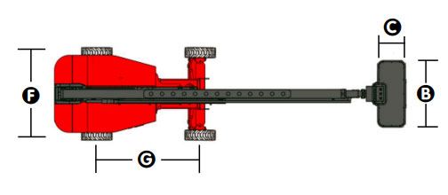 الأبعاد في وضع الطي (التخزين)